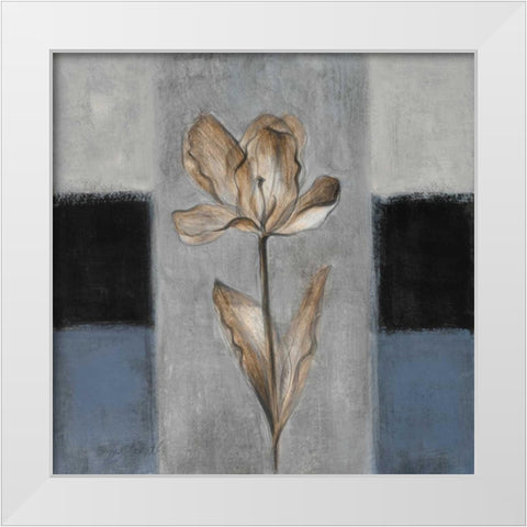 Tulips in Blue I White Modern Wood Framed Art Print by Loreth, Lanie
