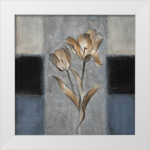 Tulips in Blue II White Modern Wood Framed Art Print by Loreth, Lanie