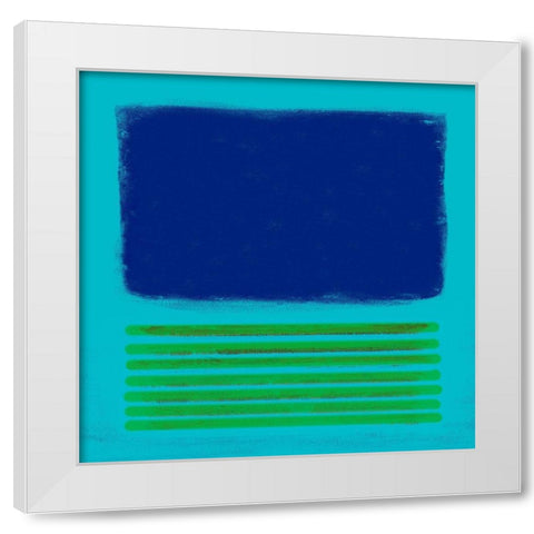 Teal Metamorphosis White Modern Wood Framed Art Print by Pinto, Patricia