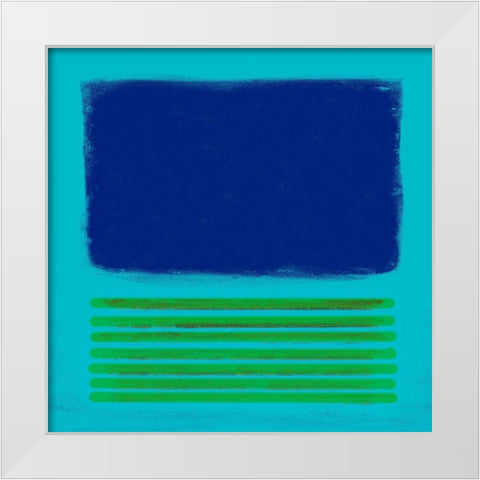 Teal Metamorphosis White Modern Wood Framed Art Print by Pinto, Patricia
