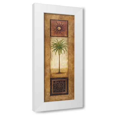 Palm In The Sunlight White Modern Wood Framed Art Print by Marcon, Michael