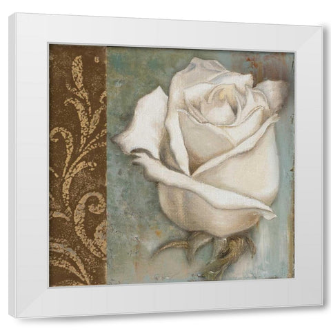 Rose I White Modern Wood Framed Art Print by Pinto, Patricia