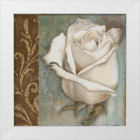 Rose I White Modern Wood Framed Art Print by Pinto, Patricia