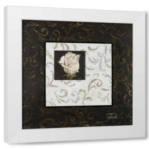 Ornaments and Rose I White Modern Wood Framed Art Print by Pinto, Patricia