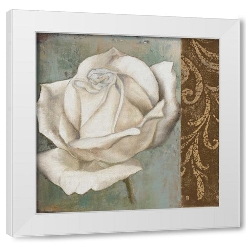Rose II White Modern Wood Framed Art Print by Pinto, Patricia