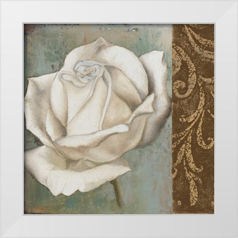 Rose II White Modern Wood Framed Art Print by Pinto, Patricia