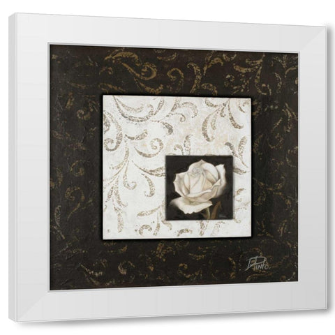 Ornaments and Rose II White Modern Wood Framed Art Print by Pinto, Patricia