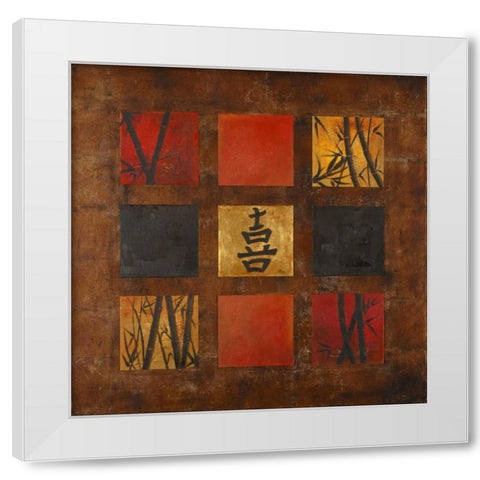 Happiness White Modern Wood Framed Art Print by Pinto, Patricia