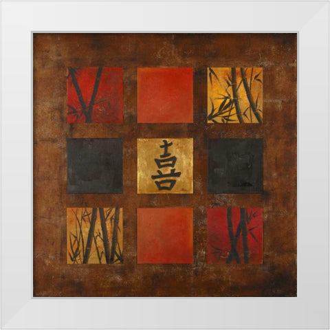 Happiness White Modern Wood Framed Art Print by Pinto, Patricia