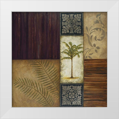 Saba White Modern Wood Framed Art Print by Marcon, Michael