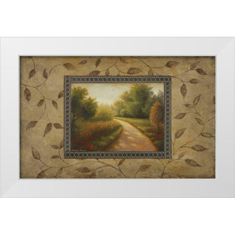 New Country Road White Modern Wood Framed Art Print by Marcon, Michael
