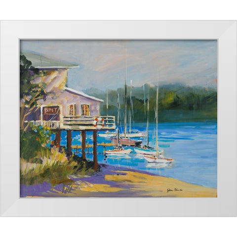 Bait Shack White Modern Wood Framed Art Print by Slivka, Jane