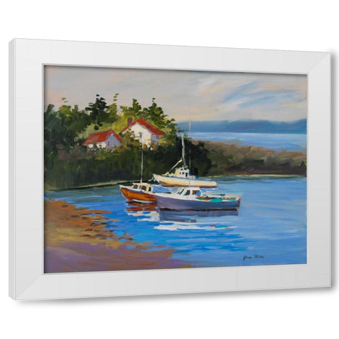 Sail Boats White Modern Wood Framed Art Print by Slivka, Jane