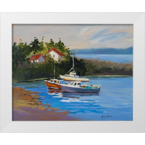 Sail Boats White Modern Wood Framed Art Print by Slivka, Jane