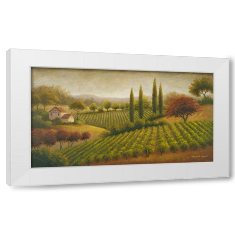 Vineyard In The Sun I White Modern Wood Framed Art Print by Marcon, Michael