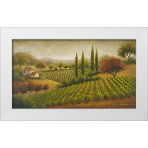 Vineyard In The Sun I White Modern Wood Framed Art Print by Marcon, Michael