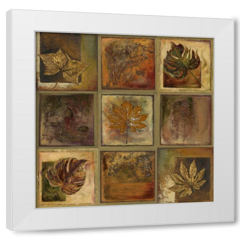 Leaf Square II White Modern Wood Framed Art Print by Pinto, Patricia
