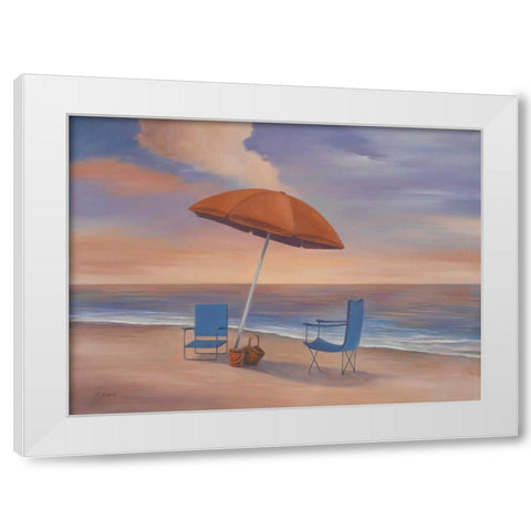 Day By The Shore White Modern Wood Framed Art Print by Rhyan, Vivien