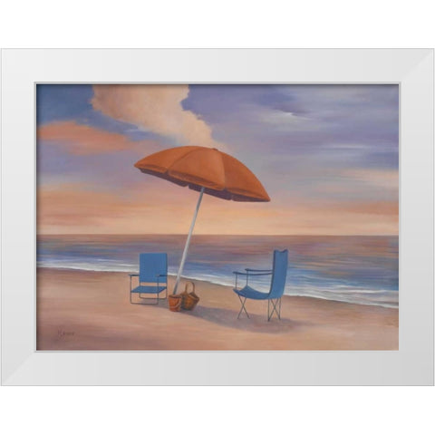 Day By The Shore White Modern Wood Framed Art Print by Rhyan, Vivien