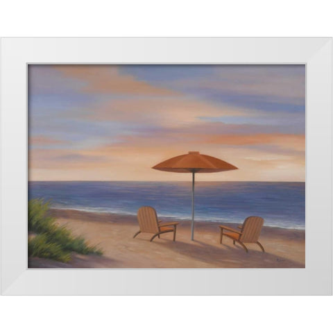 Summer On The Sand White Modern Wood Framed Art Print by Rhyan, Vivien