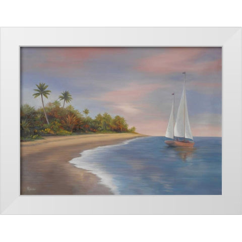 Tropical Beach I White Modern Wood Framed Art Print by Rhyan, Vivien