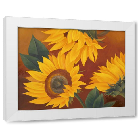 Sunflowers II White Modern Wood Framed Art Print by Rhyan, Vivien