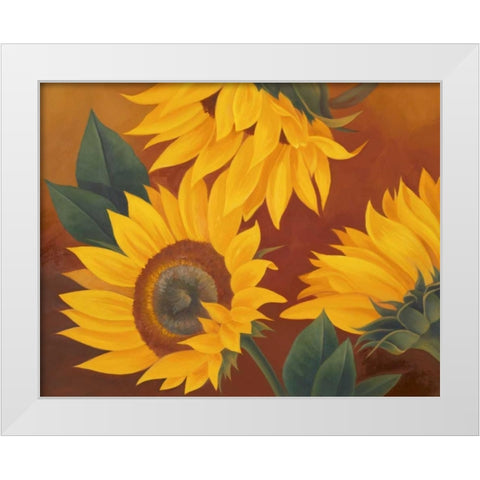 Sunflowers II White Modern Wood Framed Art Print by Rhyan, Vivien