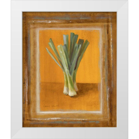 Leeks On Gold White Modern Wood Framed Art Print by Loreth, Lanie
