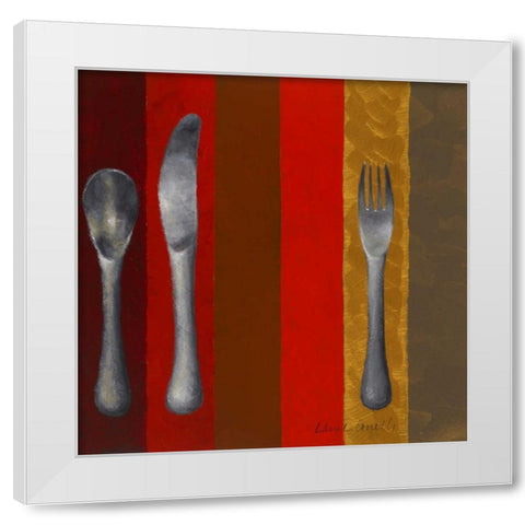 Bon Appetit Stripes II White Modern Wood Framed Art Print by Loreth, Lanie