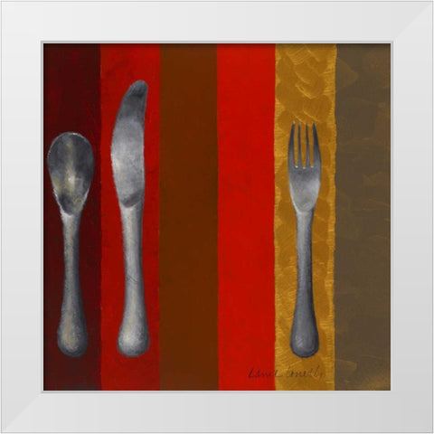 Bon Appetit Stripes II White Modern Wood Framed Art Print by Loreth, Lanie
