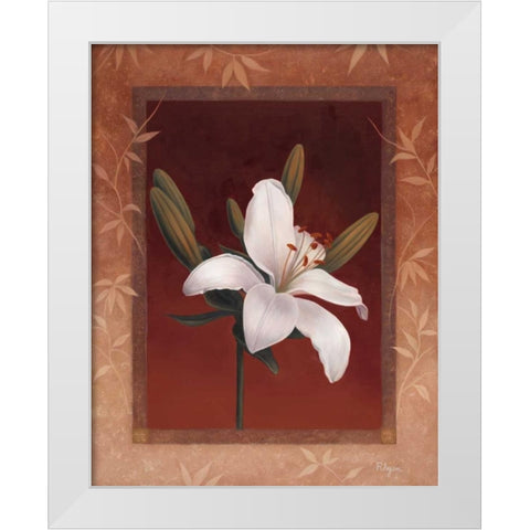 Tiger Lily White Modern Wood Framed Art Print by Rhyan, Vivien
