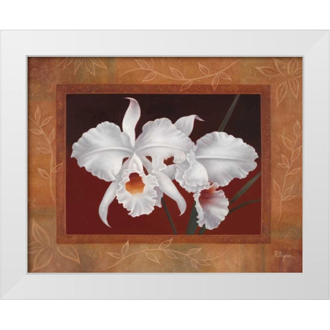 White Orchids White Modern Wood Framed Art Print by Rhyan, Vivien