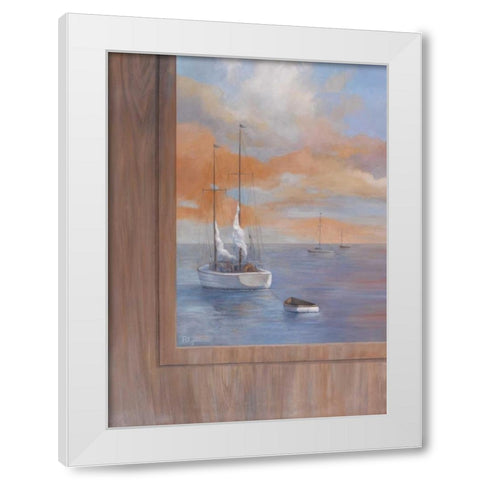 Sailing at Sunset I White Modern Wood Framed Art Print by Rhyan, Vivien