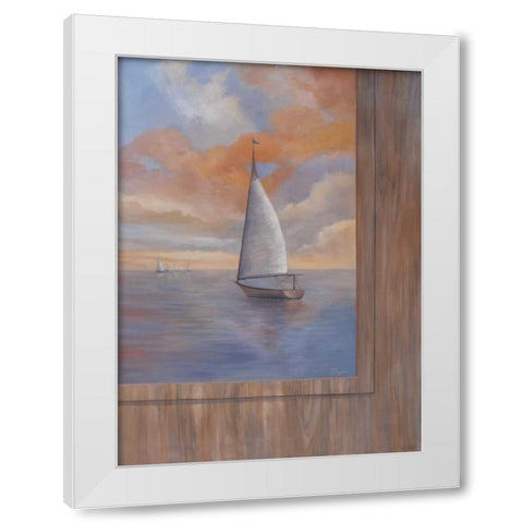 Sailing at Sunset II White Modern Wood Framed Art Print by Rhyan, Vivien