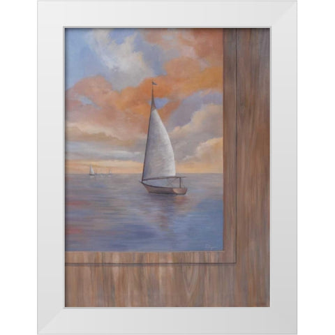 Sailing at Sunset II White Modern Wood Framed Art Print by Rhyan, Vivien