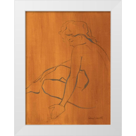 Seated Female Figure White Modern Wood Framed Art Print by Loreth, Lanie