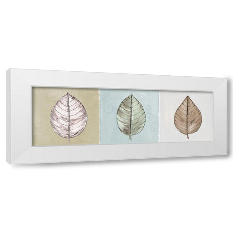 Neutral New Leaf Trio White Modern Wood Framed Art Print by Pinto, Patricia