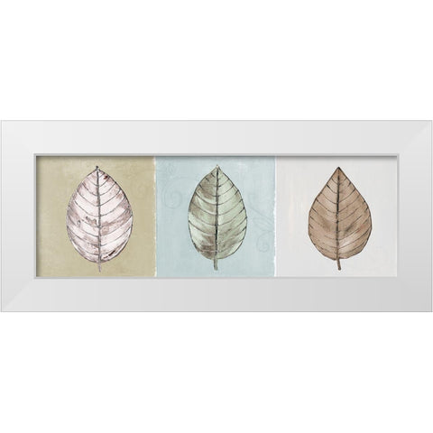 Neutral New Leaf Trio White Modern Wood Framed Art Print by Pinto, Patricia