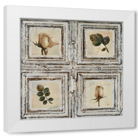 Flowers and Leaves I White Modern Wood Framed Art Print by Pinto, Patricia