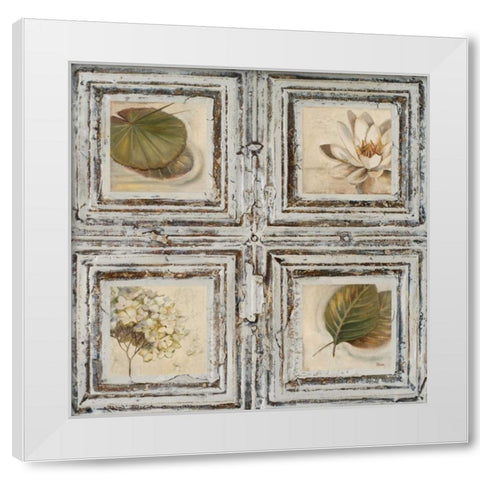 Flowers and Leaves II White Modern Wood Framed Art Print by Pinto, Patricia