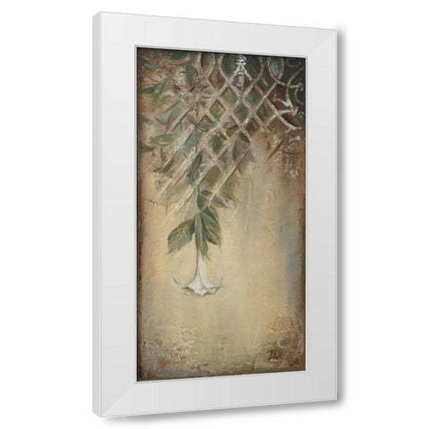 Ornaments and Campanula I White Modern Wood Framed Art Print by Pinto, Patricia