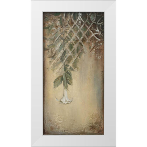 Ornaments and Campanula I White Modern Wood Framed Art Print by Pinto, Patricia