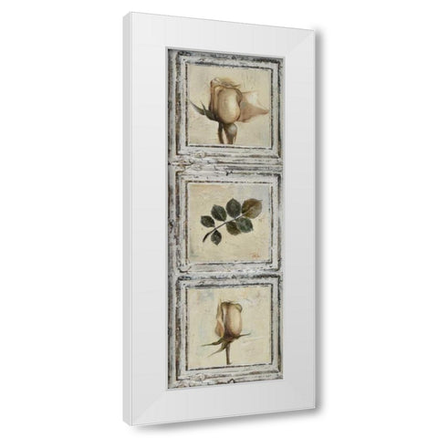 Flowers and Leaves III White Modern Wood Framed Art Print by Pinto, Patricia