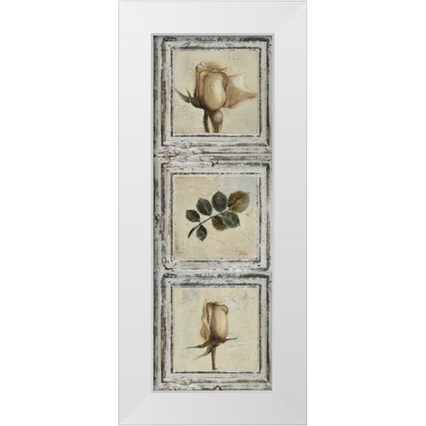 Flowers and Leaves III White Modern Wood Framed Art Print by Pinto, Patricia
