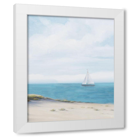 Shoreline Sailing I White Modern Wood Framed Art Print by Rhyan, Vivien