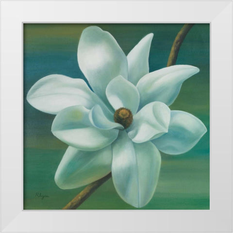 Star Magnolia White Modern Wood Framed Art Print by Rhyan, Vivien