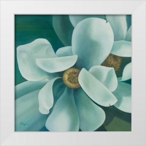 Twin Magnolia White Modern Wood Framed Art Print by Rhyan, Vivien