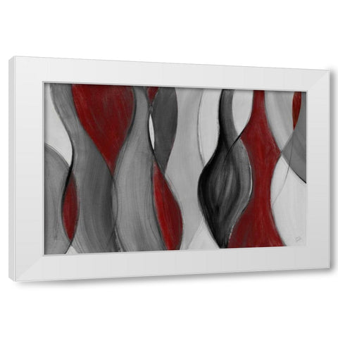 Coalescence - red gray black White Modern Wood Framed Art Print by Loreth, Lanie