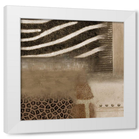 Africa Square I White Modern Wood Framed Art Print by Pinto, Patricia