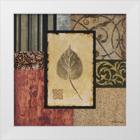 September Leaf White Modern Wood Framed Art Print by Marcon, Michael